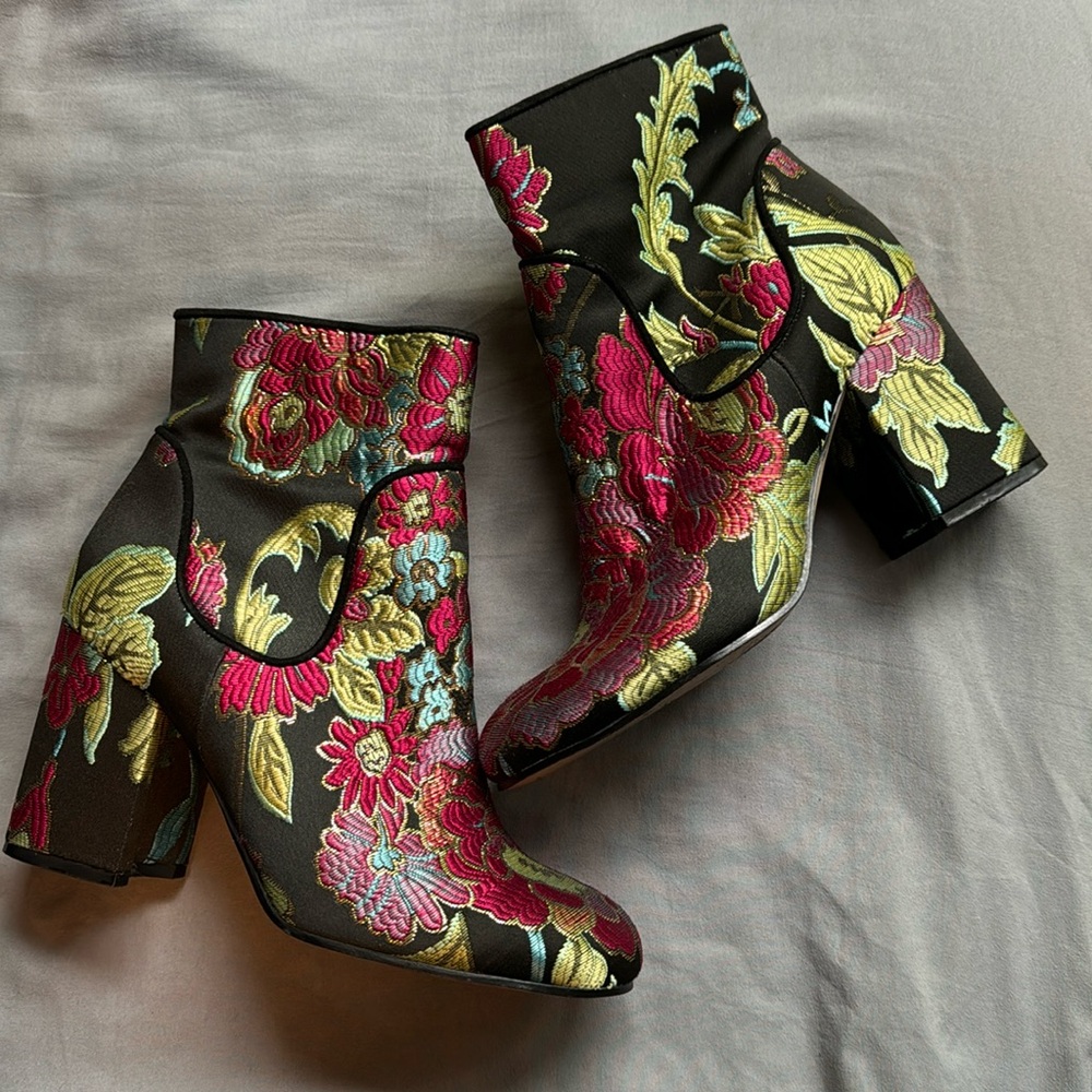 embroidered booties